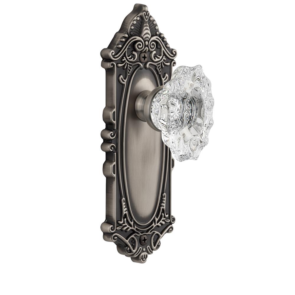 Grandeur by Nostalgic Warehouse GVCBIA Complete Passage Set Without Keyhole - Grande Victorian Plate with Biarritz Knob in Antique Pewter